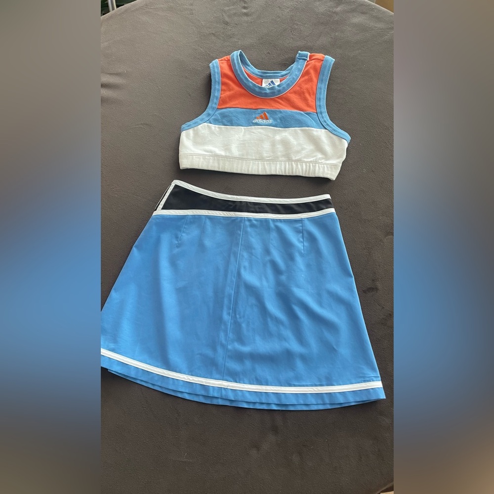 Adidas Blue and White Tennis Set